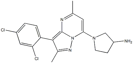 1-[3-(2,4-DICHLOROPHENYL)-2,5-DIMETHYLPYRAZOLO[1,5-A]PYRIMIDIN-7-YL]PYRROLIDIN-3-AMINE Structure