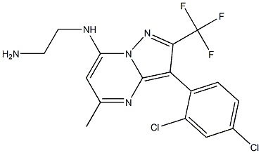 N1-[3-(2,4-DICHLORO-PHENYL)-5-METHYL-2-TRIFLUOROMETHYL-PYRAZOLO[1,5-A]PYRIMIDIN-7-YL]-ETHANE-1,2-DIAMINE 구조식 이미지
