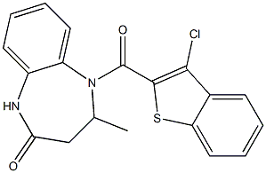 5-[(3-chlorobenzo[b]thiophen-2-yl)carbonyl]-4-methyl-2,3,4,5-tetrahydro-1H-1,5-benzodiazepin-2-one Structure