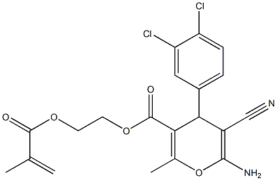 2-(methacryloyloxy)ethyl 6-amino-5-cyano-4-(3,4-dichlorophenyl)-2-methyl-4H-pyran-3-carboxylate 구조식 이미지