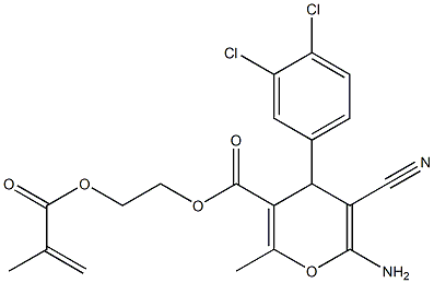 2-(methacryloyloxy)ethyl 6-amino-5-cyano-4-(3,4-dichlorophenyl)-2-methyl-4H-pyran-3-carboxylate Structure