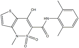 N-(2,6-dimethylphenyl)-4-hydroxy-1-methyl-2,2-dioxo-1,2-dihydro-2lambda~6~-thieno[3,2-c][1,2]thiazine-3-carboxamide 구조식 이미지