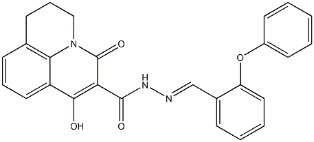 7-hydroxy-5-oxo-N'-[(E)-(2-phenoxyphenyl)methylidene]-2,3-dihydro-1H,5H-pyrido[3,2,1-ij]quinoline-6-carbohydrazide Structure