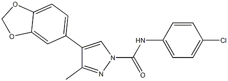 N1-(4-chlorophenyl)-4-(1,3-benzodioxol-5-yl)-3-methyl-1H-pyrazole-1-carboxamide Structure