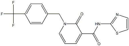 2-oxo-N-(1,3-thiazol-2-yl)-1-[4-(trifluoromethyl)benzyl]-1,2-dihydro-3-pyridinecarboxamide 구조식 이미지