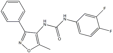 N-(3,4-difluorophenyl)-N'-(5-methyl-3-phenylisoxazol-4-yl)urea 구조식 이미지