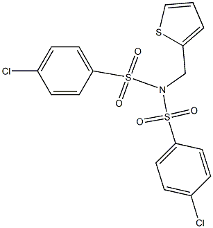 4-chloro-N-[(4-chlorophenyl)sulfonyl]-N-(2-thienylmethyl)benzenesulfonamide Structure