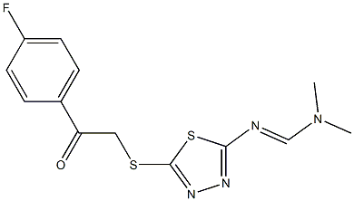 N'-(5-{[2-(4-fluorophenyl)-2-oxoethyl]thio}-1,3,4-thiadiazol-2-yl)-N,N-dimethyliminoformamide 구조식 이미지