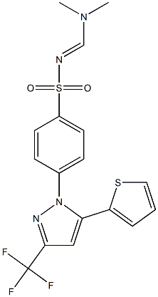 N1-[(dimethylamino)methylidene]-4-[5-(2-thienyl)-3-(trifluoromethyl)-1H-pyrazol-1-yl]benzene-1-sulfonamide 구조식 이미지