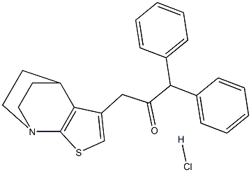 1,1-diphenyl-3-[3-thia-1-azatricyclo[5.2.2.0~2,6~]undeca-2(6),4-dien-5-yl]acetone hydrachloride Structure