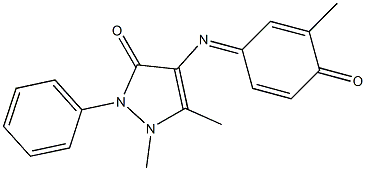 1,5-dimethyl-4-[(3-methyl-4-oxocyclohexa-2,5-dienyliden)amino]-2-phenyl-2,3-dihydro-1H-pyrazol-3-one Structure