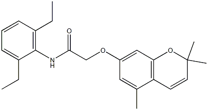 N1-(2,6-diethylphenyl)-2-[(2,2,5-trimethyl-2H-chromen-7-yl)oxy]acetamide 구조식 이미지