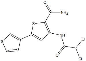 3-[(2,2-dichloroacetyl)amino]-5-(3-thienyl)thiophene-2-carboxamide 구조식 이미지