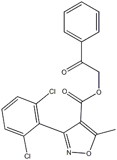 2-oxo-2-phenylethyl 3-(2,6-dichlorophenyl)-5-methylisoxazole-4-carboxylate 구조식 이미지