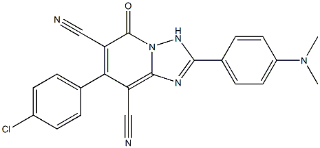 7-(4-chlorophenyl)-2-[4-(dimethylamino)phenyl]-5-oxo-3,5-dihydro[1,2,4]triazolo[1,5-a]pyridine-6,8-dicarbonitrile Structure