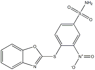 4-(1,3-benzoxazol-2-ylthio)-3-nitrobenzene-1-sulfonamide 구조식 이미지