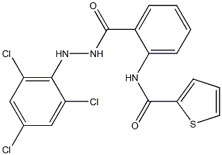 N2-(2-{[2-(2,4,6-trichlorophenyl)hydrazino]carbonyl}phenyl)thiophene-2-carboxamide Structure