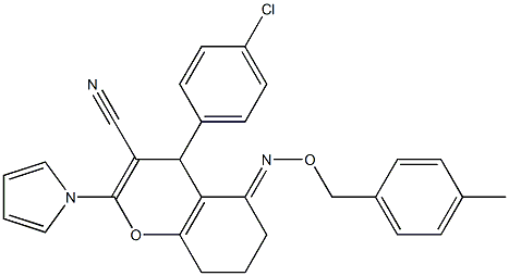 4-(4-chlorophenyl)-5-{[(4-methylbenzyl)oxy]imino}-2-(1H-pyrrol-1-yl)-5,6,7,8-tetrahydro-4H-chromene-3-carbonitrile Structure