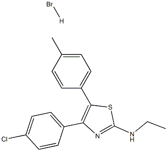 N2-ethyl-4-(4-chlorophenyl)-5-(4-methylphenyl)-1,3-thiazol-2-amine hydrobromide 구조식 이미지