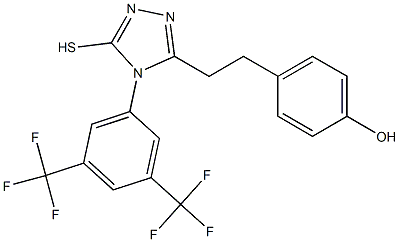 4-(2-{4-[3,5-di(trifluoromethyl)phenyl]-5-mercapto-4H-1,2,4-triazol-3-yl}ethyl)phenol 구조식 이미지