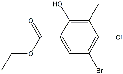 ethyl 5-bromo-4-chloro-2-hydroxy-3-methylbenzenecarboxylate 구조식 이미지