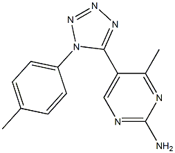 4-methyl-5-[1-(4-methylphenyl)-1H-1,2,3,4-tetraazol-5-yl]pyrimidin-2-amine Structure