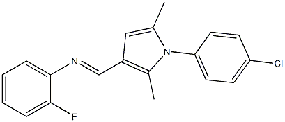 N-{(E)-[1-(4-chlorophenyl)-2,5-dimethyl-1H-pyrrol-3-yl]methylidene}-2-fluoroaniline Structure