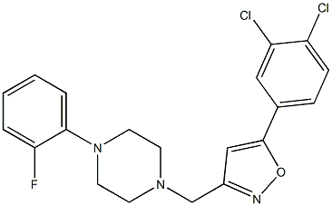 1-{[5-(3,4-dichlorophenyl)-3-isoxazolyl]methyl}-4-(2-fluorophenyl)piperazine 구조식 이미지