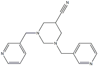 1,3-di(3-pyridylmethyl)hexahydropyrimidine-5-carbonitrile 구조식 이미지