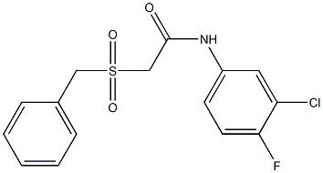 N1-(3-chloro-4-fluorophenyl)-2-(benzylsulfonyl)acetamide 구조식 이미지