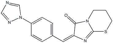 2-{(E)-[4-(1H-1,2,4-triazol-1-yl)phenyl]methylidene}-6,7-dihydro-5H-imidazo[2,1-b][1,3]thiazin-3(2H)-one 구조식 이미지