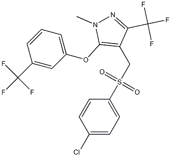 4-chlorophenyl {1-methyl-3-(trifluoromethyl)-5-[3-(trifluoromethyl)phenoxy]-1H-pyrazol-4-yl}methyl sulfone Structure