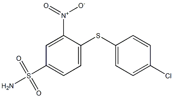 4-[(4-chlorophenyl)thio]-3-nitrobenzene-1-sulfonamide 구조식 이미지