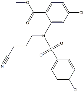 methyl 4-chloro-2-[[(4-chlorophenyl)sulfonyl](3-cyanopropyl)amino]benzoate Structure