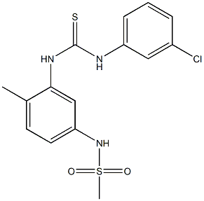 N-(3-{[(3-chloroanilino)carbothioyl]amino}-4-methylphenyl)methanesulfonamide Structure