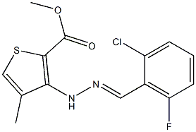 methyl 3-[2-(2-chloro-6-fluorobenzylidene)hydrazino]-4-methylthiophene-2-carboxylate Structure