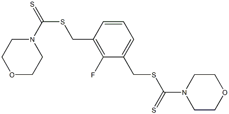2-fluoro-3-{[(morpholinocarbothioyl)thio]methyl}benzyl morpholine-4-carbodithioate Structure