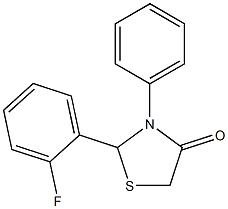 2-(2-fluorophenyl)-3-phenyl-1,3-thiazolan-4-one 구조식 이미지