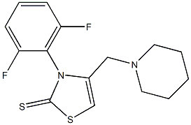 3-(2,6-difluorophenyl)-4-(piperidinomethyl)-1,3-thiazole-2(3H)-thione Structure