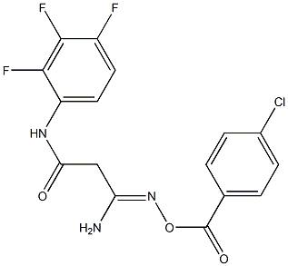 N1-(2,3,4-trifluorophenyl)-3-amino-3-{[(4-chlorobenzoyl)oxy]imino}propanamide 구조식 이미지