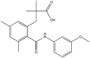 3-{2-[(3-methoxyanilino)carbonyl]-3,5-dimethylphenyl}-2,2-dimethylpropanoic acid 구조식 이미지