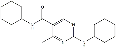 N-cyclohexyl-2-(cyclohexylamino)-4-methyl-5-pyrimidinecarboxamide Structure