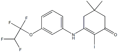 2-iodo-5,5-dimethyl-3-[3-(1,1,2,2-tetrafluoroethoxy)anilino]-2-cyclohexen-1-one Structure