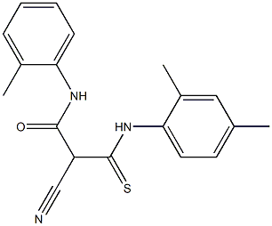 N1-(2-methylphenyl)-2-cyano-3-(2,4-dimethylanilino)-3-thioxopropanamide 구조식 이미지