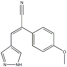 2-(4-methoxyphenyl)-3-(1H-pyrazol-4-yl)acrylonitrile 구조식 이미지