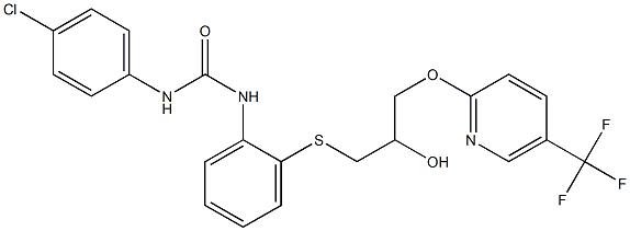 N-(4-chlorophenyl)-N'-{2-[(2-hydroxy-3-{[5-(trifluoromethyl)-2-pyridyl]oxy} propyl)thio]phenyl}urea Structure