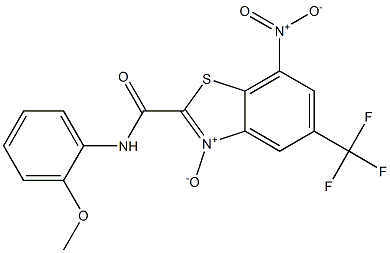 2-[(2-methoxyanilino)carbonyl]-7-nitro-5-(trifluoromethyl)-1,3-benzothiazol -3-ium-3-olate 구조식 이미지