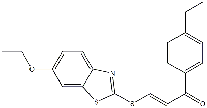 3-[(6-ethoxy-1,3-benzothiazol-2-yl)thio]-1-(4-ethylphenyl)prop-2-en-1-one 구조식 이미지