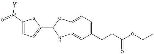 ethyl 3-[2-(5-nitro-2-thienyl)-2,3-dihydro-1,3-benzoxazol-5-yl]propanoate 구조식 이미지