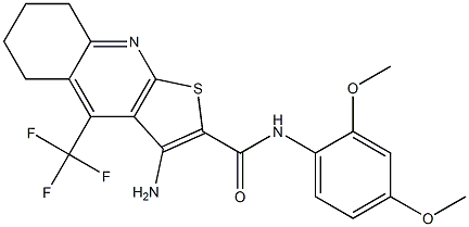 3-amino-N-(2,4-dimethoxyphenyl)-4-(trifluoromethyl)-5,6,7,8-tetrahydrothieno[2,3-b]quinoline-2-carboxamide Structure